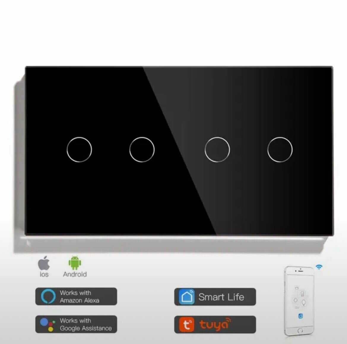 фото Умный сенсорный выключатель wi-fi Zigbee