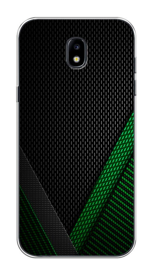 Силиконовый чехол на Samsung Galaxy J5 2017 / Самсунг Галакси J5 2017 "Зеленый карбон"