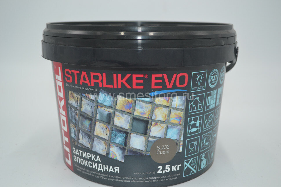 Litokol STARLIKE EVO - NEW! S.232 CUOIO эпоксидная затирка ведро 2,5 кг