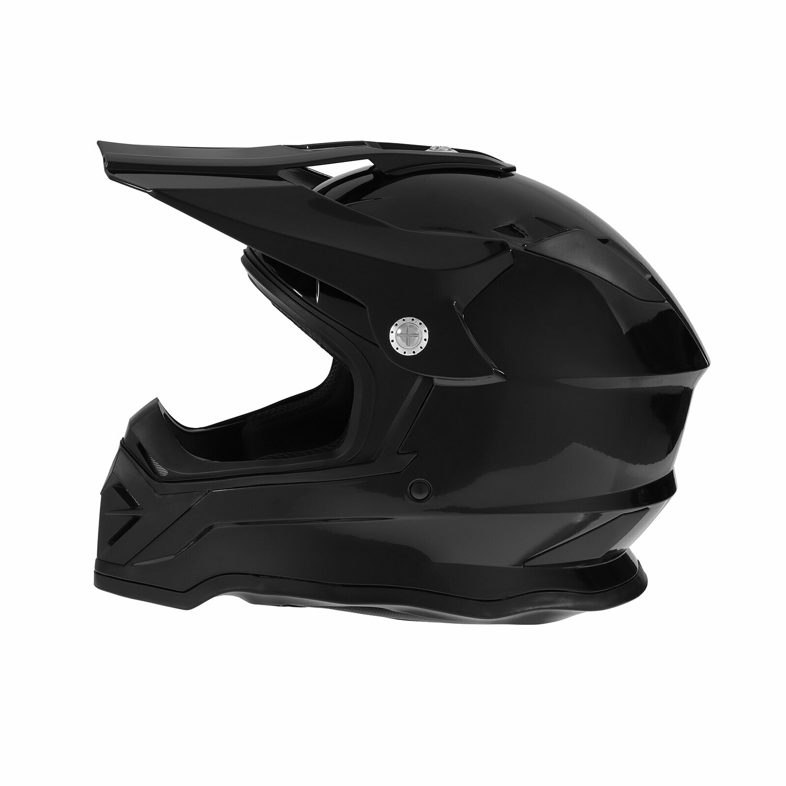 Шлем кроссовый, размер M, модель - BLD-819-7, черный глянцевый 9845796