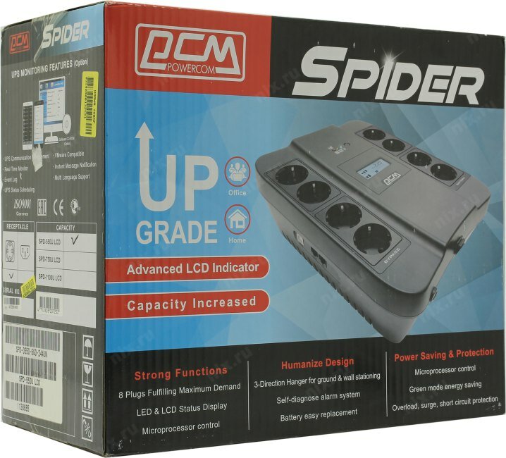 ИБП POWERCOM Spider , 550ВA - фото №18