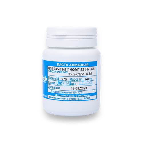 Эльборовая паста PDT, микропорошок марки CBN1, зернистость 28/20 мкм, PDT/CBN1 28/20 ÍÎÌÃ