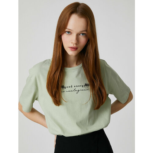 фото Футболка koton, размер xxl, зеленый