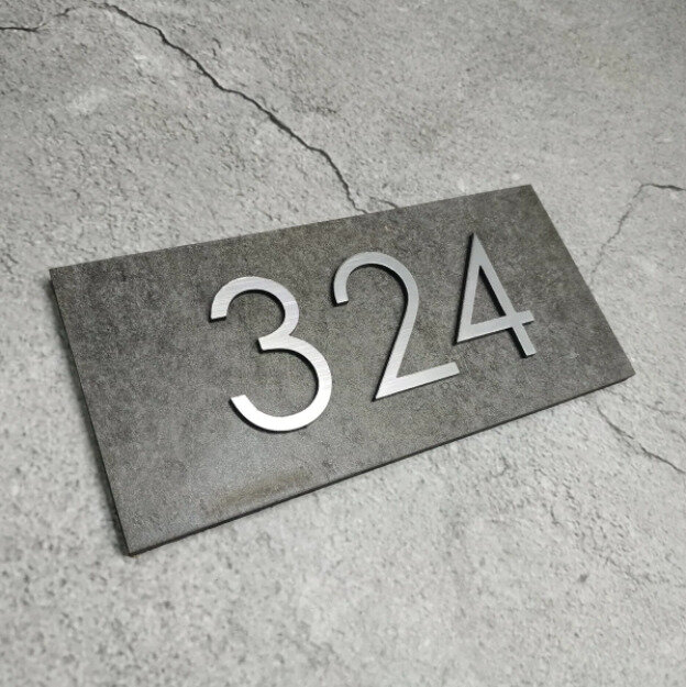 Стильный самосборный номерок на квартиру с Вашими цифрами на дверь 140х65мм МДФ/пластик. SelfUrban