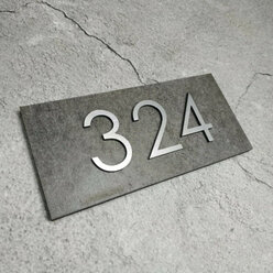 Стильный самосборный номерок на квартиру с Вашими цифрами на дверь, 140х65мм, МДФ/пластик. SelfUrban