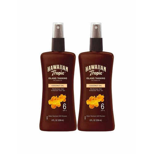 масло для загара banna coconut deep tanning oil 250 мл Hawaiian Tropic, Гавайское тропическое масло для загара, SPF 6, 236 мл.-2 шт