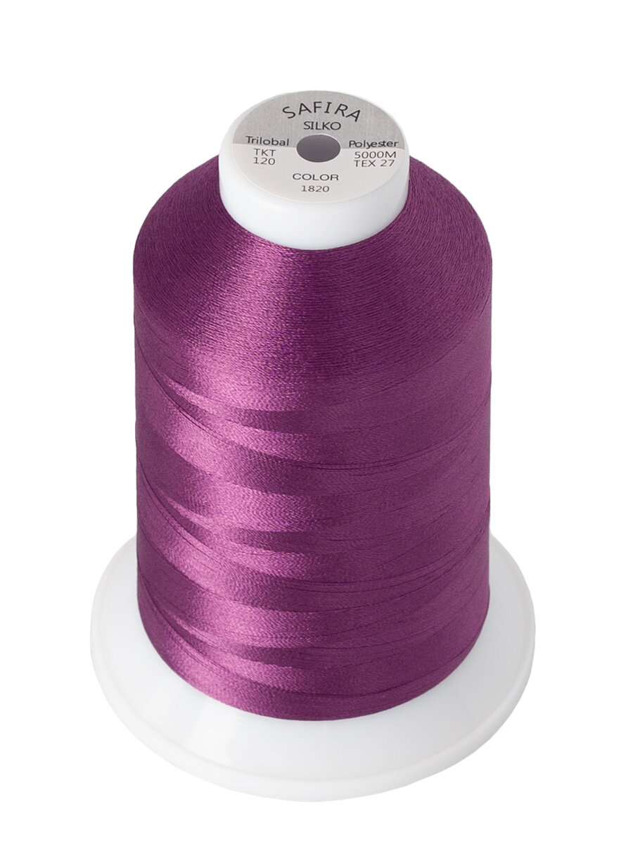 Нитки швейные для вышивания SAFIRA 120D/2, 5000м — фото 1