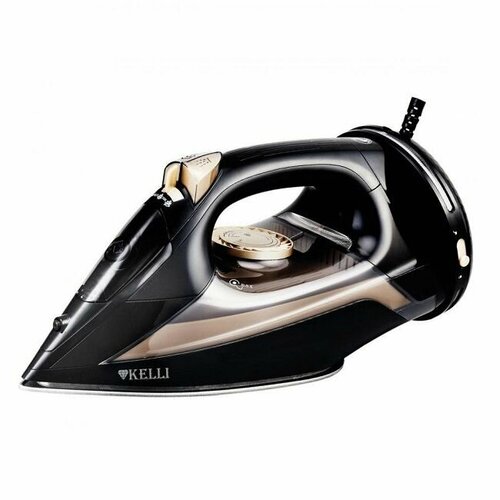 Утюг для одежды Kelli с отпаривателем беспроводной и проводной черный 263300₽