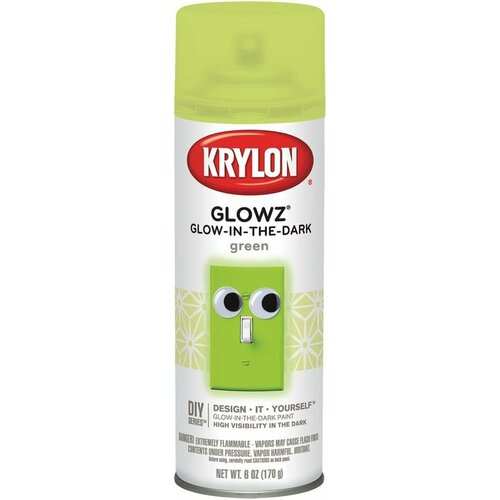 Kраска светящаяся в темноте, Krylon GLOWZ, зеленая, 170гр