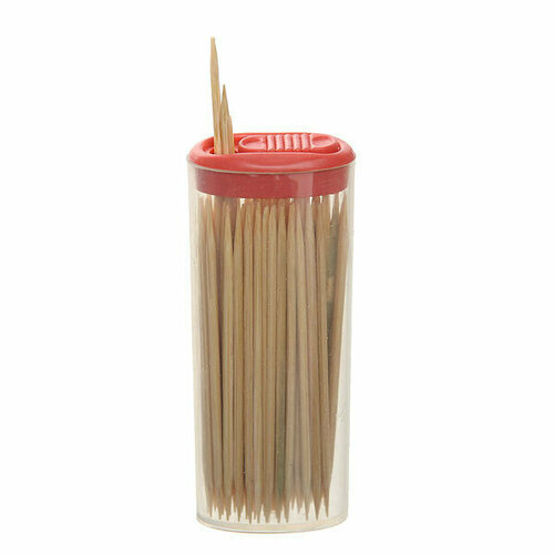 Зубочистки 80шт «Toothpick» в пластиковой банке automatic toothpick box restaurant toothpick bucket portable toothpick holder toothpick storage box kitchen tools gadgets