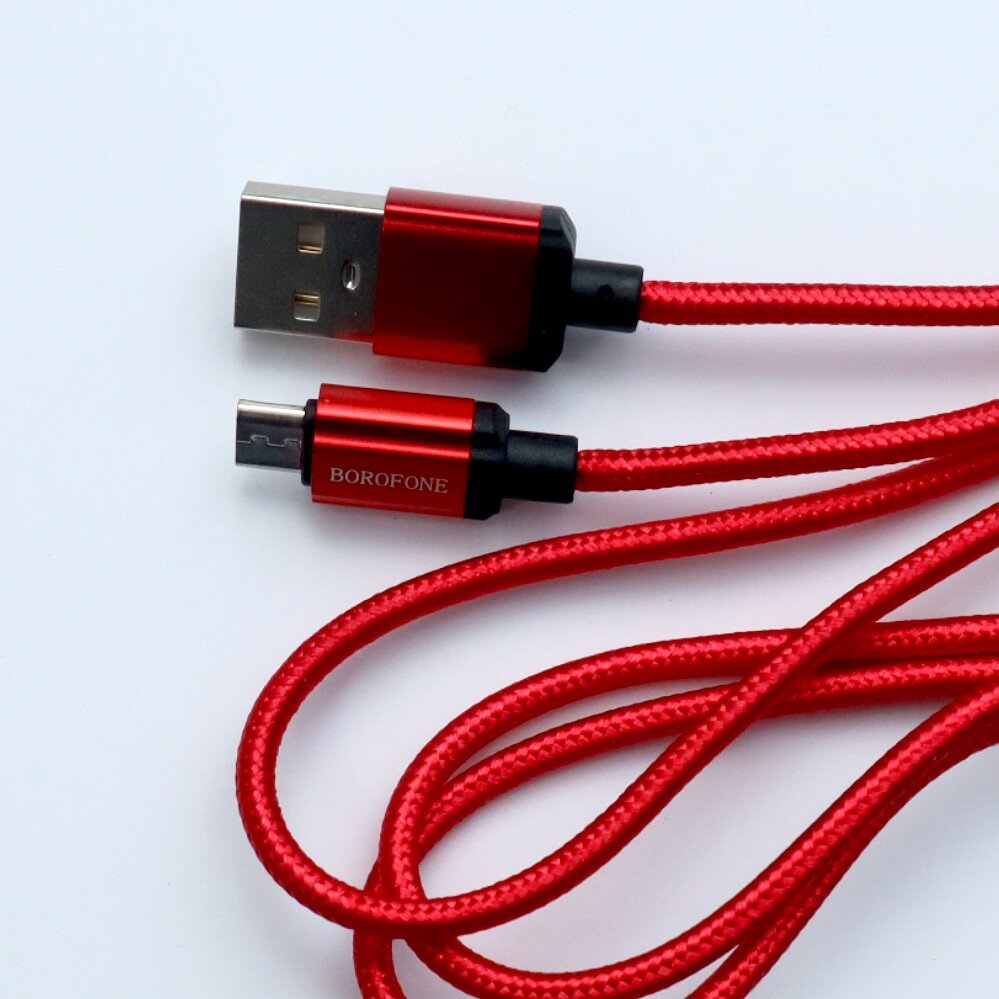 Кабель Borofone BX87 Sharp USB - microUSB 1 м красный