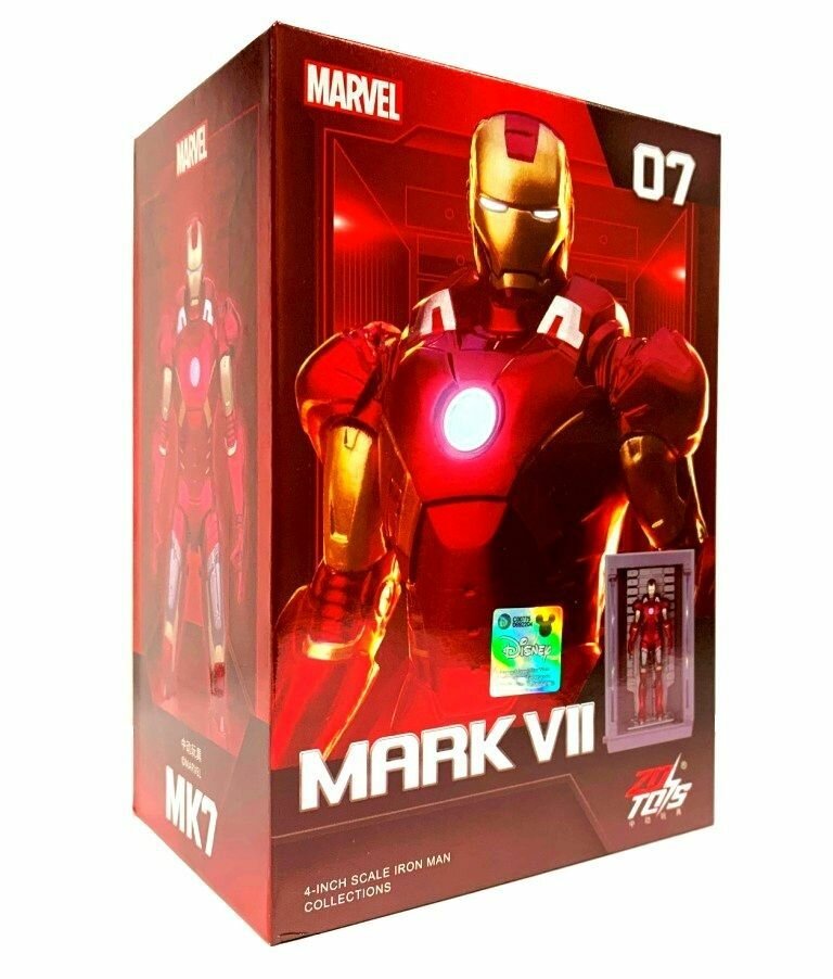 фото Лицензионная мини фигурка ZD Toys "Железный человек/Марк VI" со светящейся камерой хранения костюма (Iron Man, 11 см)