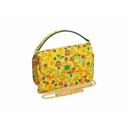 Сумка David Gutman, фактура гладкая, желтый, оранжевый