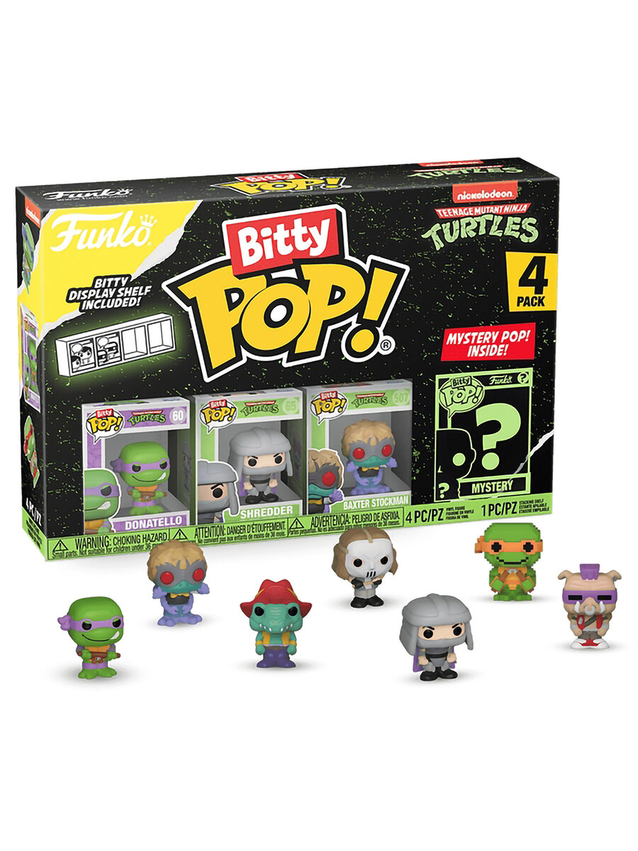 Фигурка Funko Bitty POP! TMNT S2 Donatello+Shredder+Baxter Stockman+Mystery (1 of 4) 4PK 71508