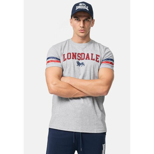 Футболка LONSDALE, размер XXL, красный, синий, серый