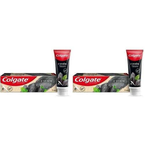 Colgate Зубная паста Naturals Эффективное отбеливание с углем и натуральными ингредиентами, 75 мл, 2 шт