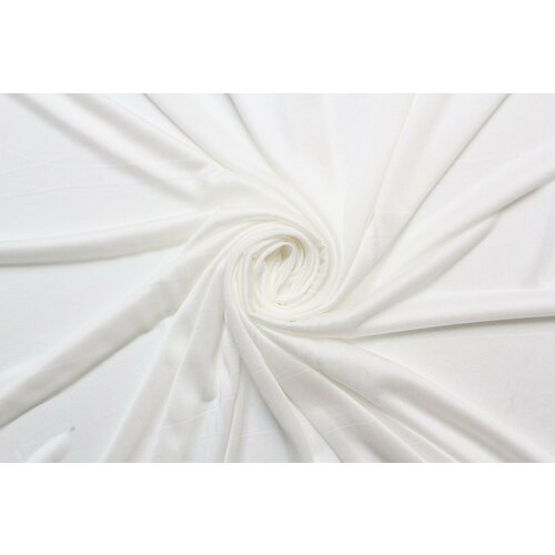 Ткань Трикотаж-вуаль стрейч белый тонкий, ш132см, 0,5 м ткань трикотаж вуаль стрейч молочно белый ш136см 0 5 м