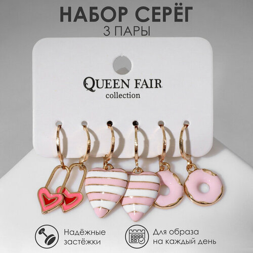 Серьги Queen Fair серьги розовый золотой