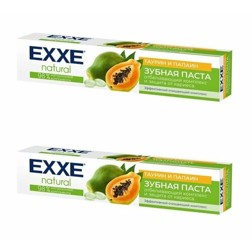 EXXE Зубная паста natural Таурин и папаин, 75 мл, 2 шт