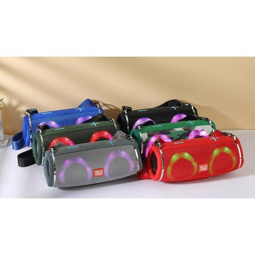 Беспроводная Bluetooth колонка TG-642 Портативная колонка с LED подсветкой серая 150000₽