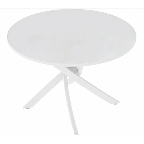 Стол дарио D110 раскладной Белый, стекло/ Черный каркас М-City