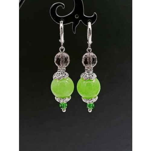 Серьги конго MARI JOO Серебряный Восток, зеленый