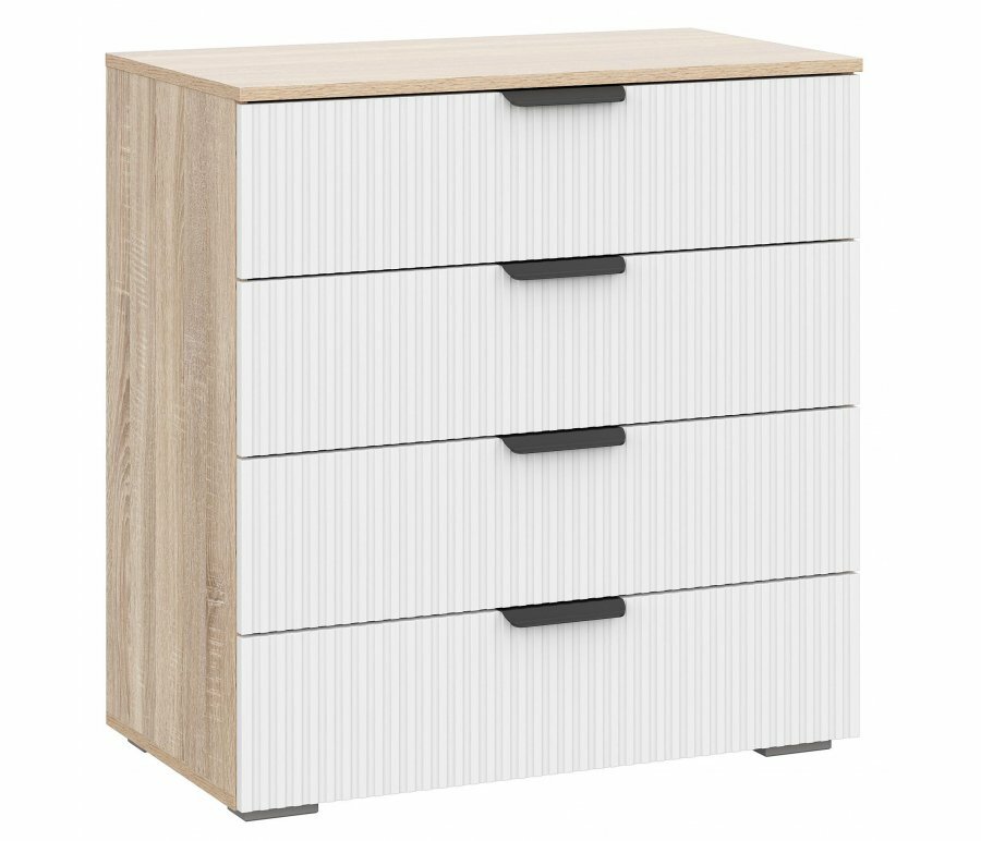 фото Комод Woodville Стокгольм КМ03-800 дуб сонома / line софт пломбир