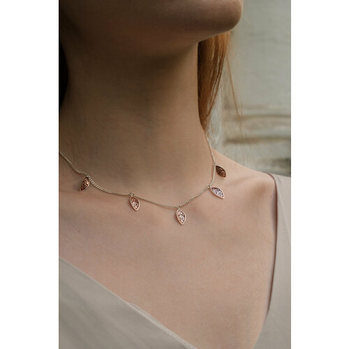 Колье Nana, серебро, 925 проба, эмаль, длина 43 см., красный