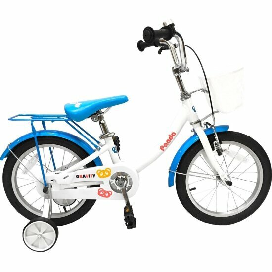 Детский велосипед Gravity PANDA, колёса 16", рама: Al,1 скор, цвет: бело-голубой