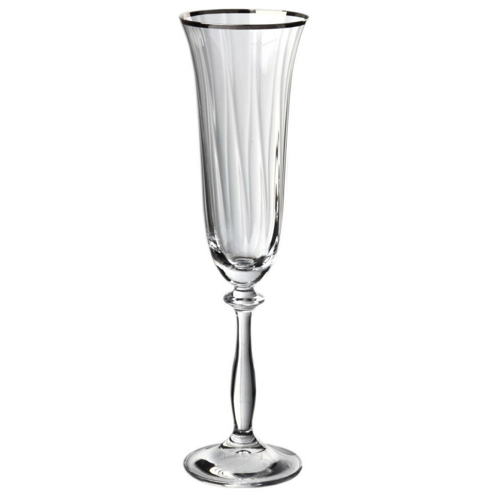 фото Бокалы для шампанского 190 мл 2 шт Crystalex CZ s.r.o. "Анжела /Оптика /Отводка платина" / 112211