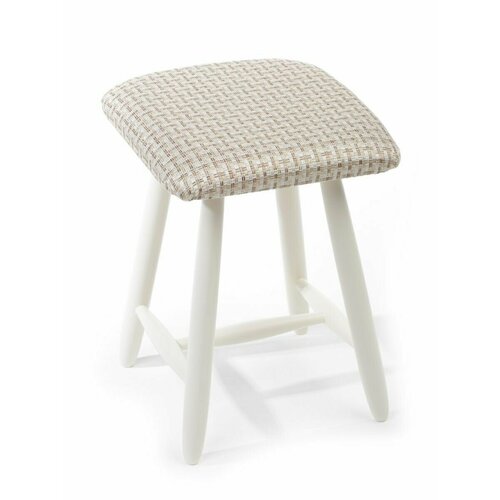 Табурет кухонный для дома, с мягким сидением из рогожки, бежевый