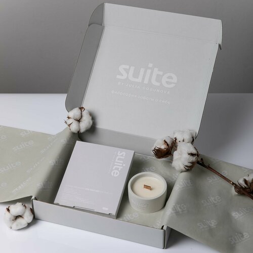 Подарочный набор SUITE by Julia Godunova патчи для глаз, 5 пар и свеча ароматическая 