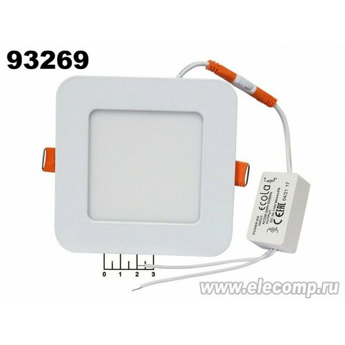 Встраиваемый светильник downlight Ecola DSRV60ELC 6Вт 4200K 120x120мм 422300