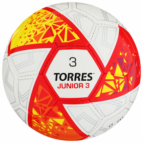 Мяч футбольный TORRES Junior-3 F323803, PU, ручная сшивка, 32 панели, р. 3 мяч футбольный torres match арт f320025 р 5 32 панел pu 4 под слоя руч сшив бело серебр голуб