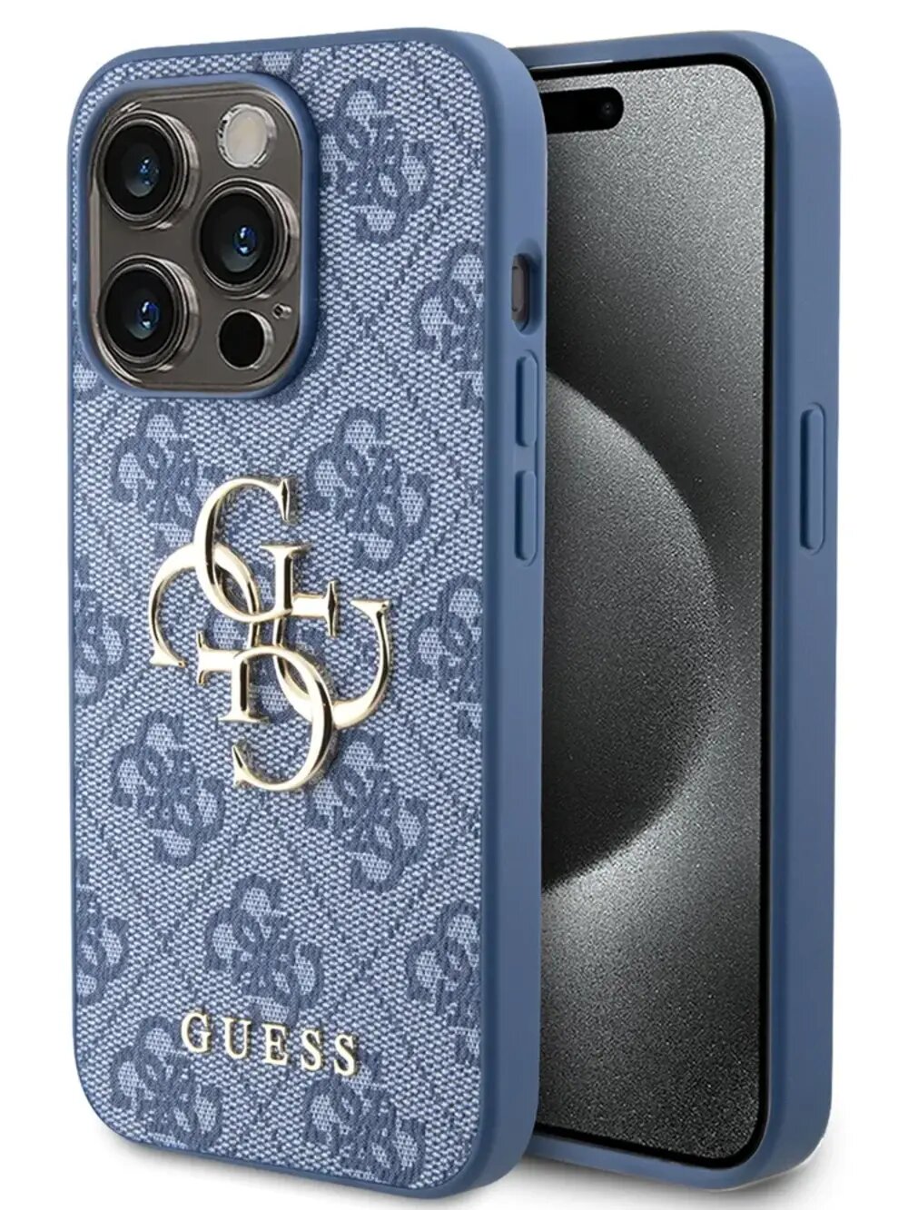 Чехол Guess для iPhone 15 Pro 4G Big metal logo Hard Blue