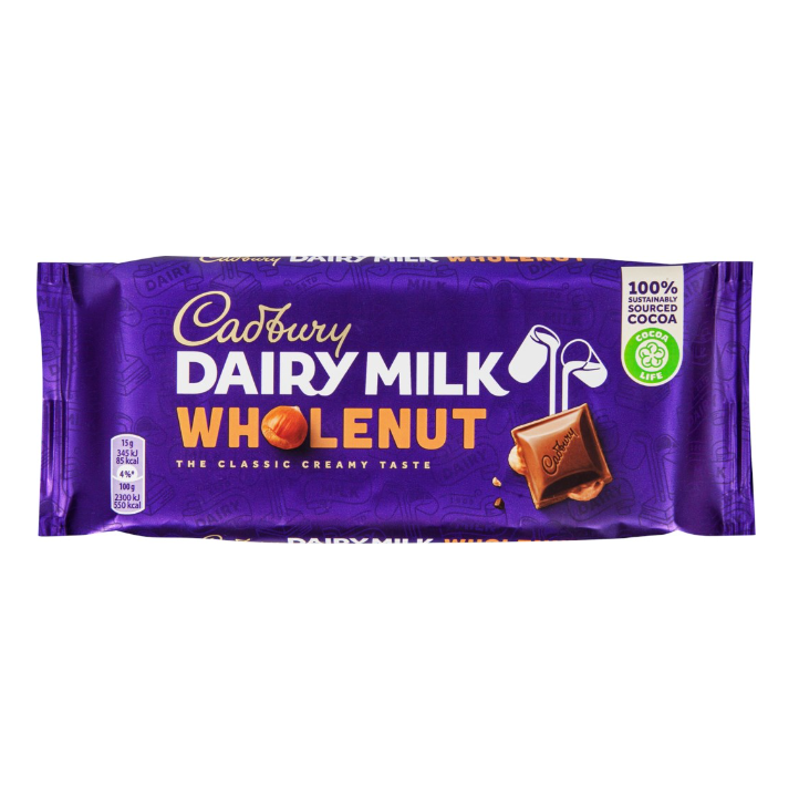 Шоколад молочный с цельным фундуком Cadbury 120 г - 1 шт