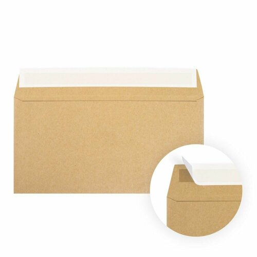 Крафт конверт с прямым клапаном (Е65 11х22 см), упаковка 300 штук набор многофункциональных конвертов из крафт бумаги 1 компл лот 3 шт