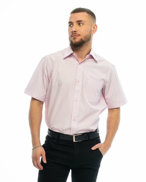 Рубашка Maestro, размер 48RU/M/170-178/40 ворот, розовый