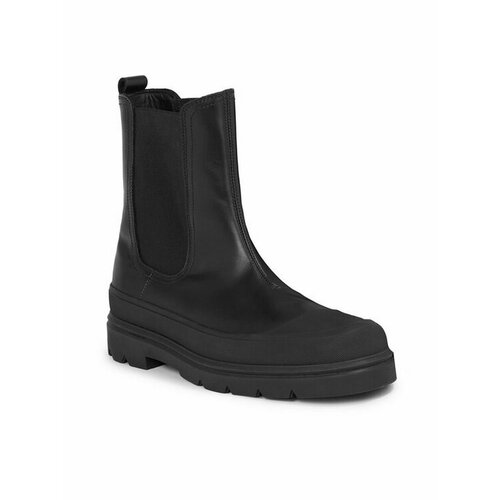 Ботинки CALVIN KLEIN, размер EU 43, черный кожаные ботинки челси geo stiletto chelsea boot 90 pat calvin klein черный