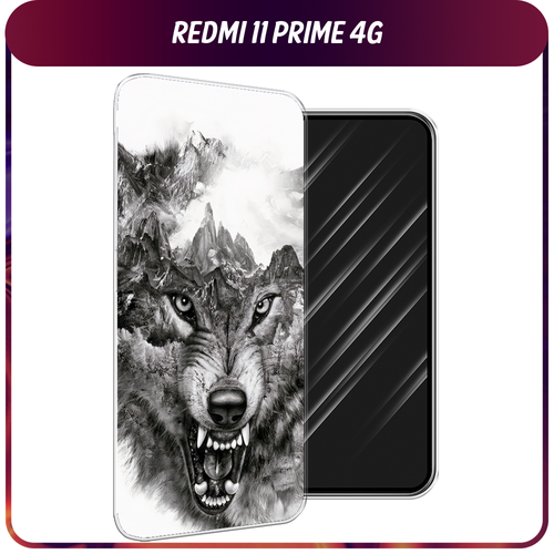 Силиконовый чехол на Xiaomi Redmi 11 Prime 4G / Сяоми Редми Прайм 11 4G Волк в горах силиконовый чехол на xiaomi redmi 11 prime 4g сяоми редми прайм 11 4g черно белый узор