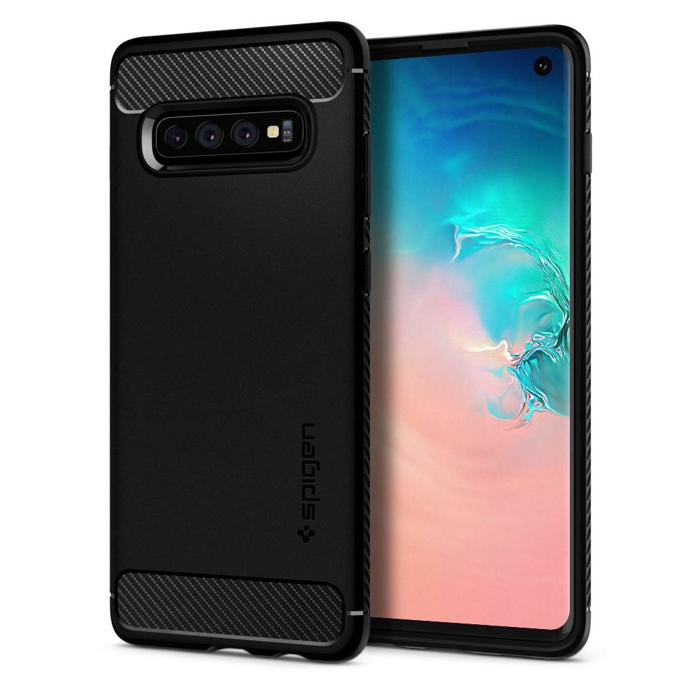 Прочный чехол SPIGEN для Galaxy S10 - Rugged Armor - Черный - 605CS25800