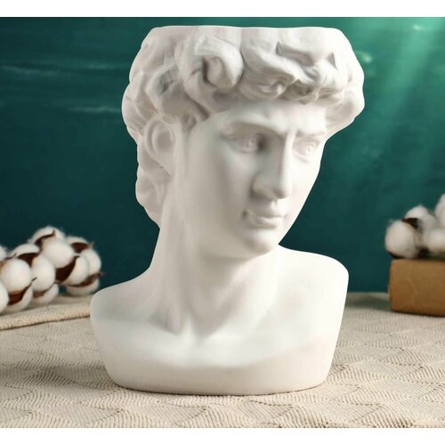 Кашпо - ваза Голова Давида белое 221614 см 2230₽