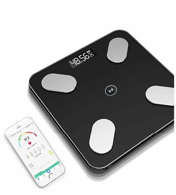 Напольные умные электронные весы для анализа состава тела с памятью и синхронизацией со смартфоном - фотография № 3