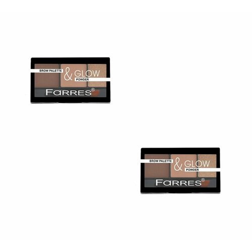 Farres cosmetics Тени для бровей Brow and Glow 1013, 3 цвета, тон 02, 2 шт