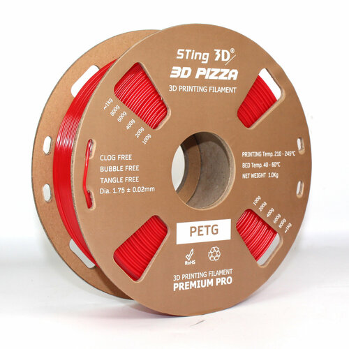 Филамент (пластик) Sting3D PETG (красный) для 3d принтера
