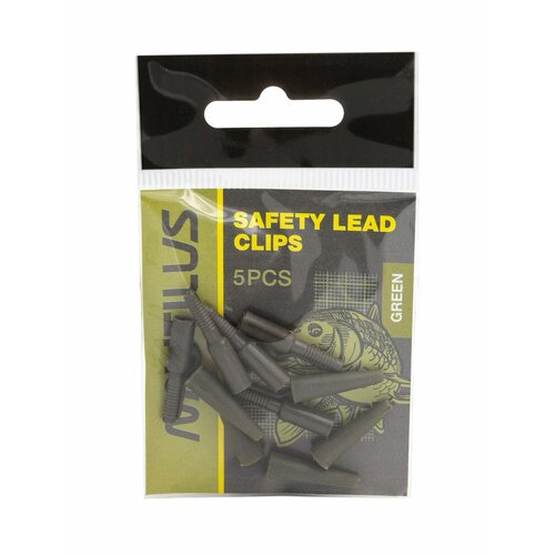 безопасная клипса kaida safety lead clips набор 10 штук Клипса Nautilus Safety lead clips with pin green