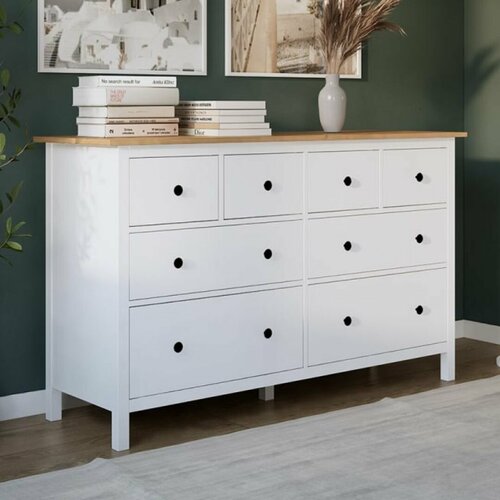 Комод 8 ящиков кымор 160х50х96 см белыйсветло-коричневый 33399₽