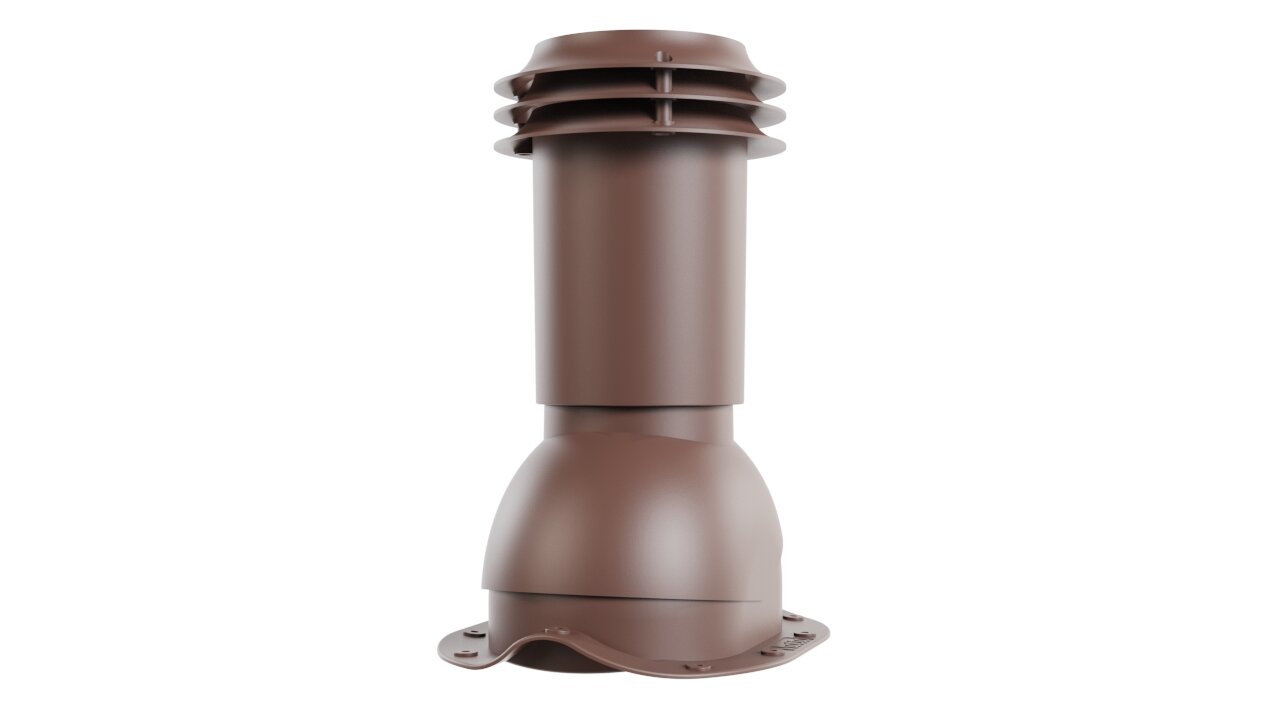 Выход вентиляции канализации Viotto, для металлочерепицы, коричневый шоколад (RAL 8017)