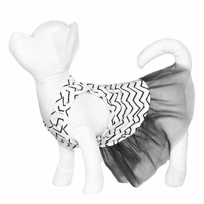 Yami-Yami одежда Платье для собаки с серой юбкой из фатина, L (спинка 29-31 см) лн26ос, 0,1 кг