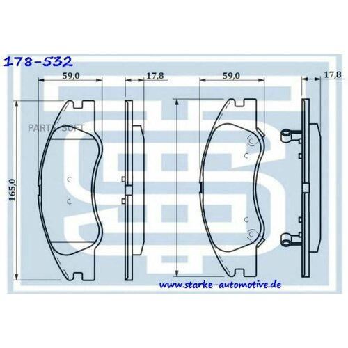 Колодки торм ПЕР STARKE 178532 1098₽